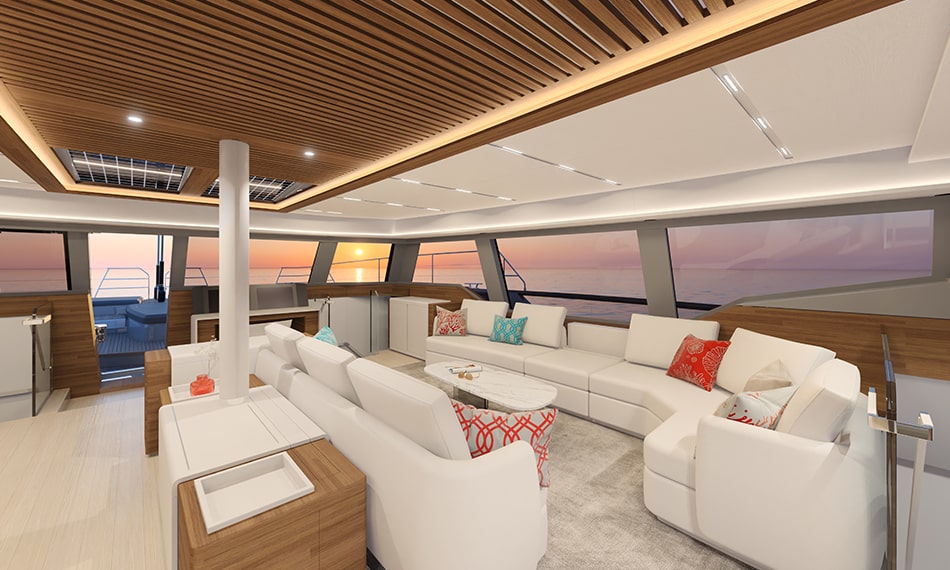 Large flybridge and independant double steering area